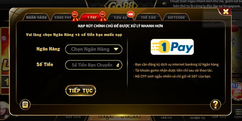 Nạp qua 1 pay